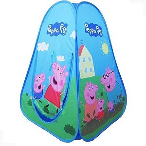 Brinquedo Infantil Multikids Tenda Dobrável Peppa Pig Portatil com Facil Montagem - Azul - BR1308