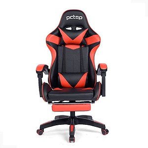 Cadeira Gamer Pctop Racer 1006 Confortavel com Ajuste de Altura Angulo de Até 135 Graus - Vermelho - 8762237