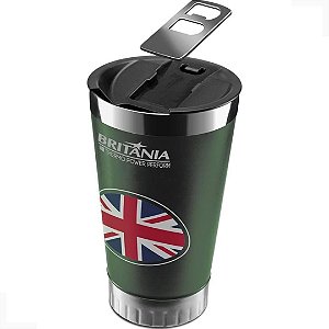 Copo Térmico Britânia Com Tampa Britânia 475ml Livre de BPA - Verde - Bth01vd