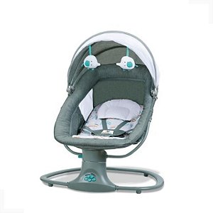 Cadeira de Balanço Mastela Automatica Techno com Bluetooth - Verde Estampada- Bivolt - 8104