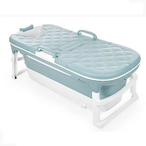 Banheira Baby Pil Ofurô Dobravel e Resistente com Controle de Temperatura - Azul - BNXGA