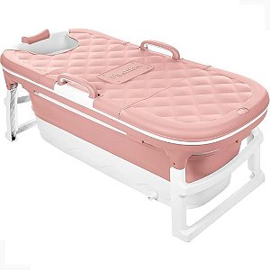 Banheira Baby Pil Ofurô Dobravel e Resistente com Controle de Temperatura - Rosa - BNXGR