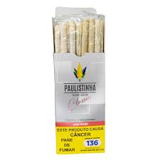 Cigarro de Palha Paulistinha Prata 20 Cigarros + Filtro