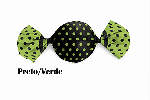 100 Embalagem Para Trufa Poá Preto/Verde 14,5X15,5