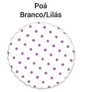 100 Tapetinhos P/ Doces G 9 Cm Poá Branco/Lilas  ( Aia )