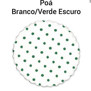 100 Tapetinhos Fundo P/ Doces 7 Cm Poá Branco/Verde Escuro ( Aia )