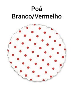 100 Tapetinhos Fundo P/ Doces 7 Cm Poá Branco/Vermelho ( Aia )