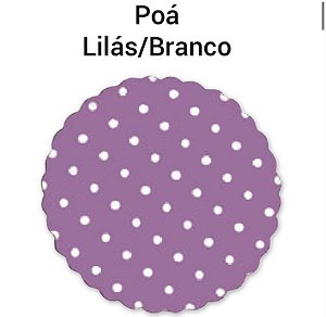100 Tapetinhos P/ Doces G 9 Cm Poá Lilas/Branco ( Aia )