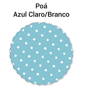 100 Tapetinhos P/ Doces G 9 Cm Poá Azul Claro/Branco ( Aia )