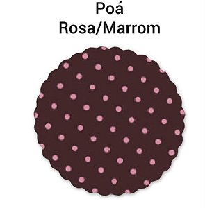 100 Tapetinhos P/ Doces G 9 Cm Poá Rosa/Marrom ( Aia )