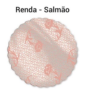 100 Tapetinhos P/ Doces G 9 Cm  Rendado Salmão ( Aia )