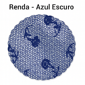 100 Tapetinhos P/ Doces G 9 cm Rendado Azul Escuro