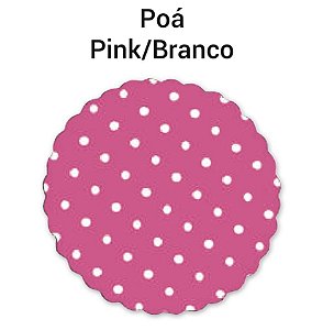 100 Tapetinhos Fundo P/ Doces 7 Cm  Poá Pink\Branco ( Aia )