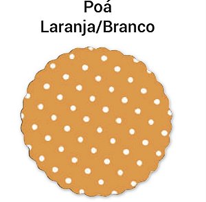 100 Tapetinhos Fundo Para Doces 7 Cm Poá Laranja/Branco ( Aia )
