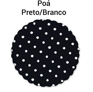 100 Tapetinhos Fundo Para Doces 7 Cm  Poá Preto/Branco ( Aia )