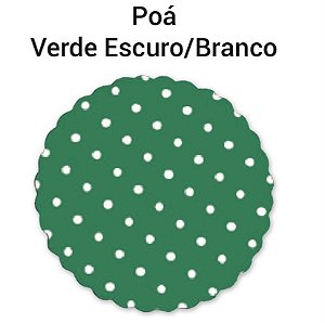 100 Tapetinhos Fundo Para Doces 7 Cm Poá Verde Escuro C/Branco ( Aia )