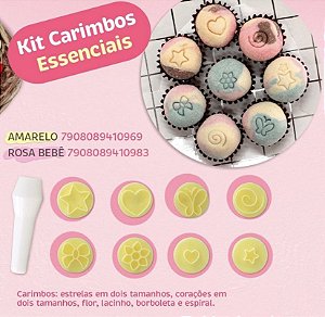 Kit Carimbos Essenciais - 9 Peças - Cor Rosa (Blue Star)