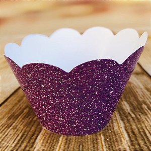 12 SAIA PARA CUPCAKE IMITAÇÃO GLITTER ROXO 12.61 (NC TOYS CUPCAKE)