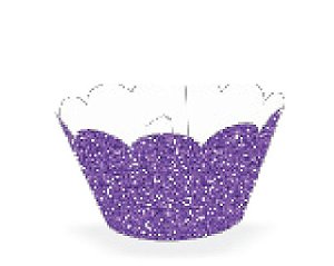 12 SAIA PARA CUPCAKE IMITAÇÃO GLITTER ROXO  12.61  ( NC TOYS CUPCAKE )