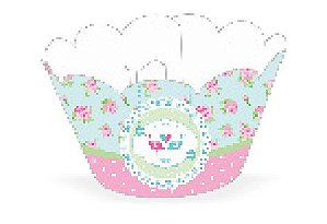 12 SAIA PARA CUPCAKE TEMA JARDIM  46.2  ( NC TOYS CUPCAKE )