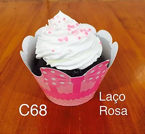 12 SAIA PARA CUPCAKE LAÇO ROSA 41.2 ( NC TOYS CUPCAKE )