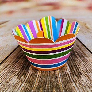 12 SAIA PARA CUPCAKE LISTRAS COLORIDAS (LADO 1,2) 28.4 (NC TOYS CUPCAKE)