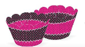 12 SAIA PARA CUPCAKE PINK E PRETO  28.5  ( NC TOYS CUPCAKE )