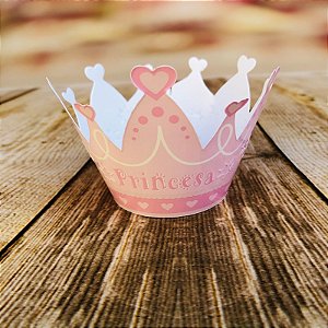 12 SAIA PARA CUPCAKE PRINCESA COROA ROSA 12.32 (NC TOYS CUPCAKE)
