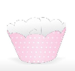 12 SAIA PARA CUPCAKE POÁ ROSA CLARO/BRANCO  12.22  ( NC TOYS CUPCAKE )