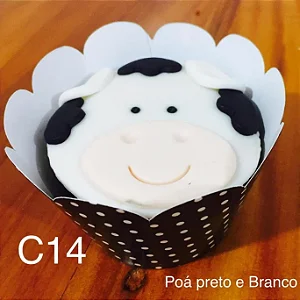 12 SAIA PARA CUPCAKE POÁ PRETO/BRANCO 12.14 (NC TOYS CUPCAKE)