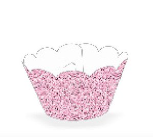 12 SAIA PARA CUPCAKE IMITAÇÃO GLITTER ROSA  12.58  ( NC TOYS CUPCAKE )