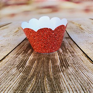 12 SAIA PARA CUPCAKE IMITAÇÃO GLITTER VERMELHO 12.60 (NC TOYS CUPCAKE)