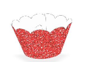 12 SAIA PARA CUPCAKE IMITAÇÃO GLITTER VERMELHO  12.60  ( NC TOYS CUPCAKE )