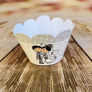 12 SAIA PARA MINI CUPCAKE TEMA NOIVINHOS 20.28 (NC TOYS MINI CUPCAKE)