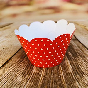 12 SAIA PARA MINI CUPCAKE POÁ VERMELHO/BRANCO 20.8 (NC TOYS MINI CUPCAKE)