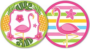 16 Adesivo Etiqueta Para Festa Flamingo 5Cm 67.5( Nc Toys Etiqueta)