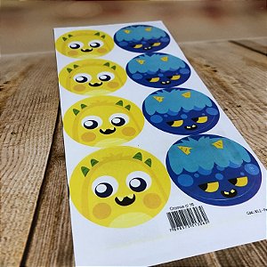 16 Adesivo Etiqueta Para Festa Monstros 5Cm 83.2 (Nc Toys Etiqueta)