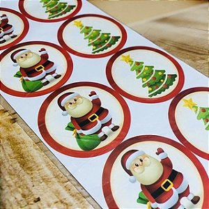 16 Adesivo Etiqueta Para Festa Natal 63.5 5Cm ( Nc Toys Etiqueta)