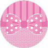 16 Adesivo Etiqueta Para Festa Laço Rosa 5Cm 41.6 ( Nc Toys Etiqueta)