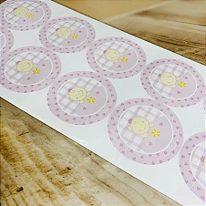 16 Adesivo Etiqueta Para Festa Baby Menina 5Cm 25.6 (Nc Toys Etiqueta)