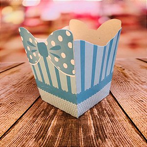 10 Cachepo Festa Laço Azul 9X9X7 cm Vaso Decoração 43.1 (Nc Toys Cachepo)