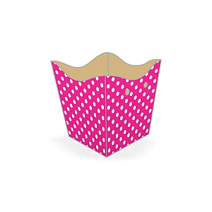 10 Cachepo Festa Poá Pink/Branco 9X9X7Cm 2.25 (Nc Toys Cachepo)