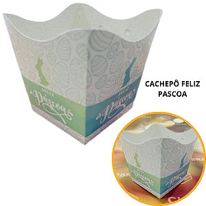 10 Cachepo Festa Feliz Páscoa 9X9X7Cm Vaso Decoração 105.9 (Nc Toys Cachepo)
