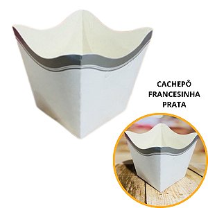 10 Cachepo Festa Francesinha Prata 9X9X7 cm Vaso Decoração 2.59 (Nc Toys Cachepo)
