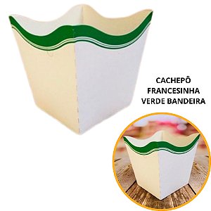 10 Cachepo Festa Francesinha Verde Bandeira 9X9X7 cm Vaso Decoração 2.57 (Nc Toys Cachepo)