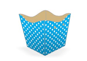 10 Cachepo Festa Poá Azul/Branco 9X9X7Cm Vazo Decoração 2.18  ( Nc Toys Cachepo )