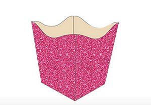 10 Cachepo Festa Imitação Glitter Pink  9X9X7Cm Vazo Decoração   2.67 ( Nc Toys Cachepo )