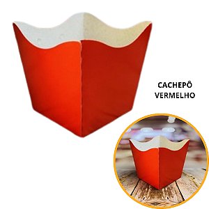 10 Cachepo Festa Vermelho 9X9X7 cm Vaso Decoração 2.4 (Nc Toys Cachepo)