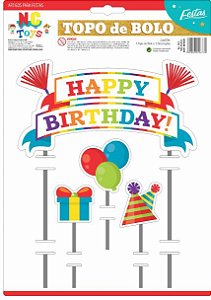 Topo De Bolo Happy Birthday   96.9  (Nc Toys)