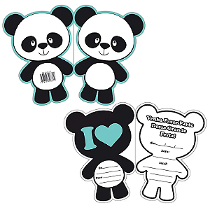 8 Convites Panda 69.6 (Nc Toys Convites)